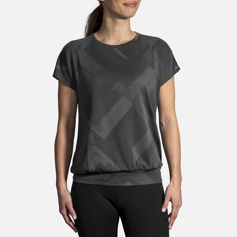 Brooks Array Short Sleeve Running Shirt - Women's - Grey (54923-TADB)